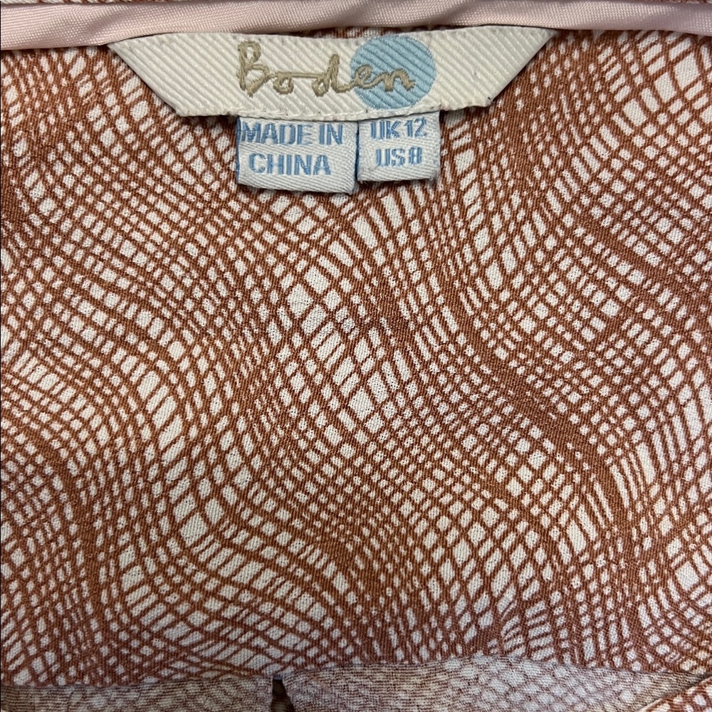 Boden Gwyneth Pink Cream Wavy Stripe Printed Button Up Long Sleeve Blouse Top 8 - Picture 7 of 14